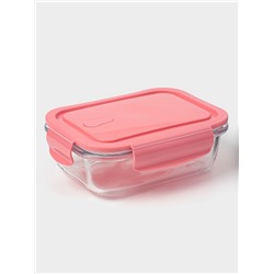 Контейнер Доляна Cook and Freeze, 650 мл, 17.5×13×6 см, с крышкой, жаропрочное стекло, МИКС