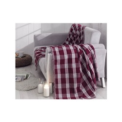 Покрывало Накидка на Диван 180x230 см. 100% Хлопок Koltuk Örtüsü Naturel Max.Kareli Bordo