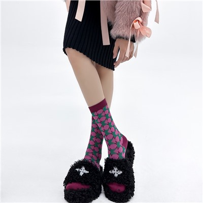 Japanese retro demi-season knee socks, mid-length, British style