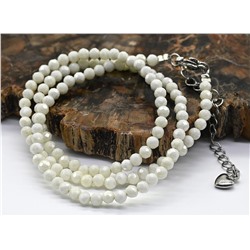 Чокер из мелких граненых бусин фианита шарик 3мм цв.слоновая кость, 40см