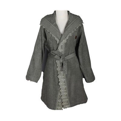 Халат Велюровый Женский (L) Belinda Yeşil Bayan Bornoz Large - EcoCotton