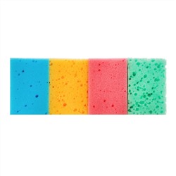 Губки для посуды Coral, 95 x 64 x 36 мм, 4 шт, Home Palisad