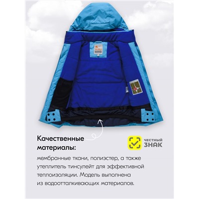 Горнолыжный костюм зимний для мальчика голубого цвета 9419Gl