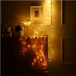 УЦЕНКА Гирлянда «Конский хвост» 20 нитей по 2 м, IP20, медная нить, 400 LED, 12 В, свечение тёплое белое