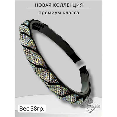 Ободок косичка для волос со стразами Арт ОБ6А/003