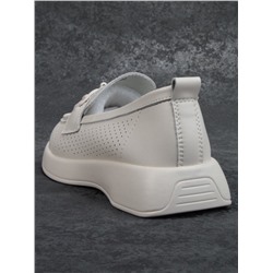 03-YD14-2D MILK WHITE Лоферы женские (натуральная кожа)
