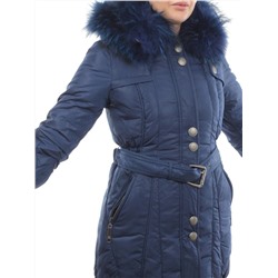 9026 BLUE Куртка зимняя женская (натуральный пух, натуральный мех)
