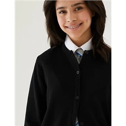 Girls' Pure Cotton School Cardigan (9-18 Yrs)