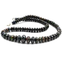 Колье натуральный опал черный, 45см, 30,6г