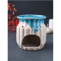 Аромалампа для эфирных масел «Греческая амфора», керамика, синий, 9×9×9.5 см