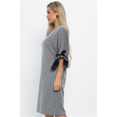Платье с бантами Кайла (серое) П14873-10М