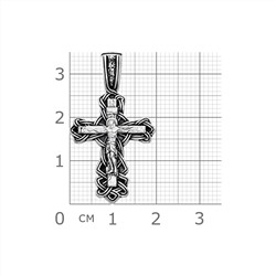 Крест из серебра литье частичное чернение
