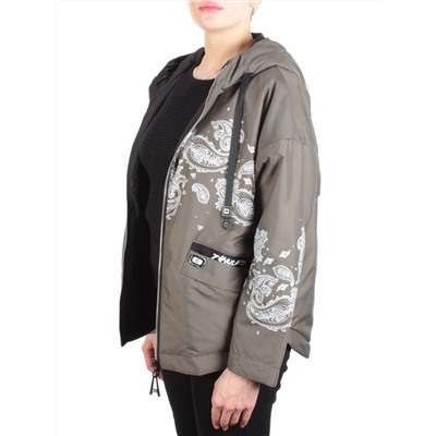 ZW-2312-C SWAMP COLOR Куртка демисезонная женская BLACK LEOPARD (100 гр.синтепон)