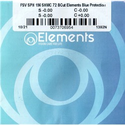 Линза МЕКК SPH 1.56 SHMC Bcut Elements Blue Protection