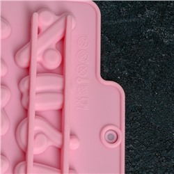 Форма для шоколада Доляна «Цифры», силикон, 30.2×16 см, 28 ячеек, МИКС