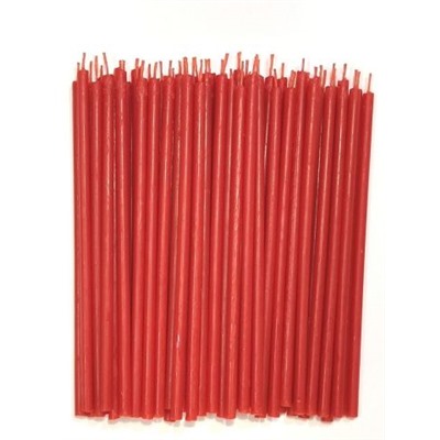 Свеча восковая #80 красная, 185 мм х 6,1 мм