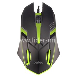 Мышь проводная PERFEO GRAF (черная) Game Design/LED подсветка