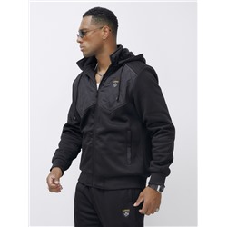 Спортивный костюм мужской зимний с начесом черного цвета 7332Ch