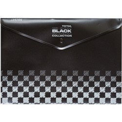 Папка-конверт на кнопке A4 "deVENTE. TOTAL BLACK"  180мкм непрозрачная черная 3071329/12/Китай