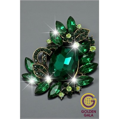 Брошь крупная с кристаллами БР4/3 модель 3