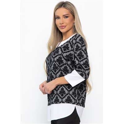 Джемпер Нежный акцент (черно-белый) Б14851-18М