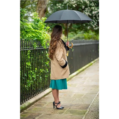 G807-01 Black (Черный) Зонт мужской трость Fulton