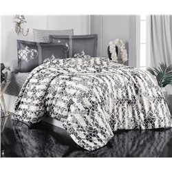2 сп. Евро Комплект Постельного Белья Cotton Saten Alchera Gri - Altınbaşak
