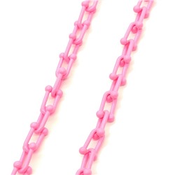 Цепочка для украшений, звено 15*9мм с эмалью цв.розовый, 50см