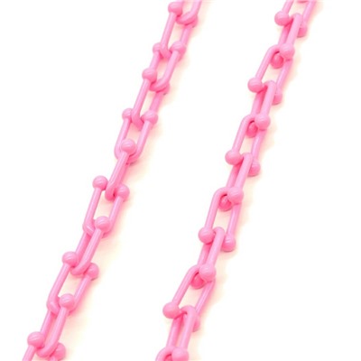 Цепочка для украшений, звено 15*9мм с эмалью цв.розовый, 50см