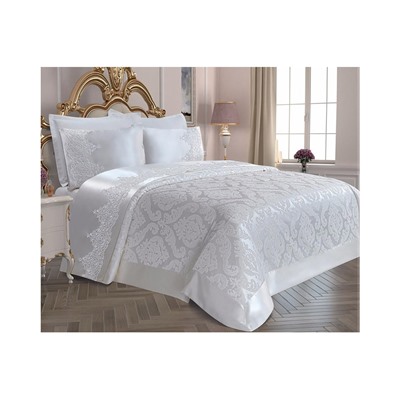 Комплект Постельного Белья с Покрывалом 240x260 см ЕВРО 2 сп.Pike Set Le Jardin D'OR