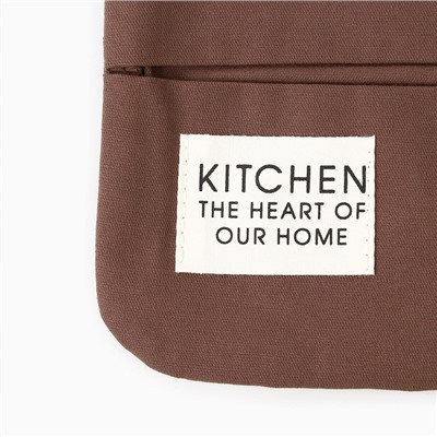 Набор кухонный Этель Kitchen, цвет. коричневый, варежка-прихватка 18х29 см, прихватка 19х19 см
