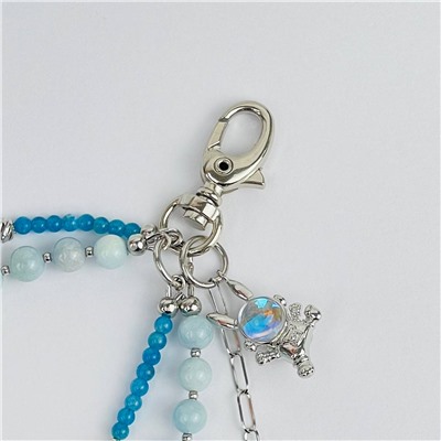 Радуга Самоцветов Брелок из Аквамарина, Апатита, Амазонита, Перламутра и Жемчуга