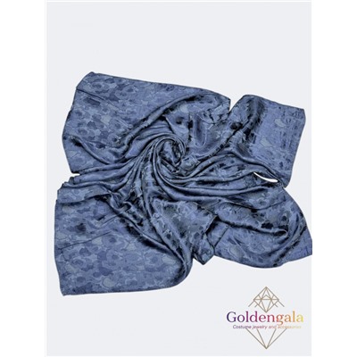 Платок однотонный из натурального шелка синий Арт В1051/02