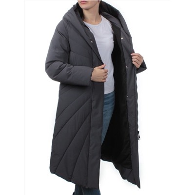 H265 DK.GRAY Пальто зимнее облегченное женское (150 гр. холлофайбер)