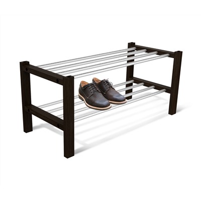 Полка для обуви Альберо SHT-SR9
                        венге / алюм.металлик