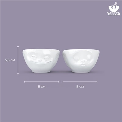 Набор чаш Grinning & Kissing, 100 мл, белый, 2 шт.