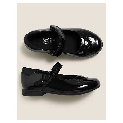 Kids' Leather Riptape School Shoes (8 Small - 1 Large)