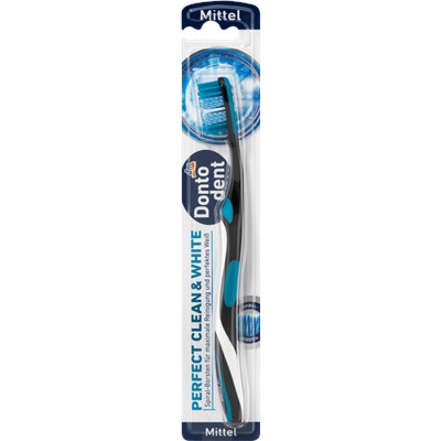 Dontodent Zahnbürste perfect clean & white mittel, Зубная щётка белые зубы, средней жёсткости, 1 шт.