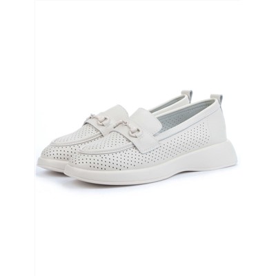 03-YD14-2D MILK WHITE Лоферы женские (натуральная кожа)