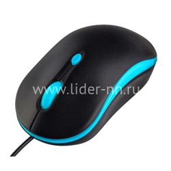 Мышь проводная PERFEO MOUNT USB (черный/голубой)