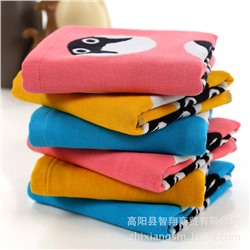 Zhiyang Cartoon round face cat Three-layer gauze square towel Hand towel Manufacturer wholesale kitchen towel