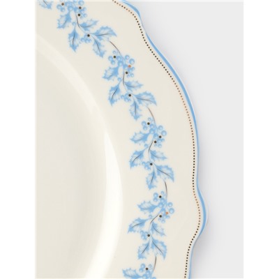 Тарелка WY Royal blue, d=20 см, фарфор, белая