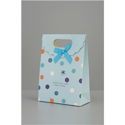 Пакет подарочный (XS) "Colorful dots", blue (12x6x16)