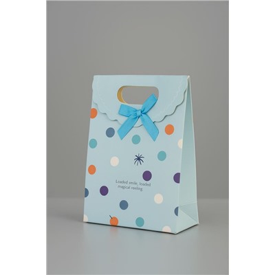 Пакет подарочный (XS) "Colorful dots", blue (12x6x16)
