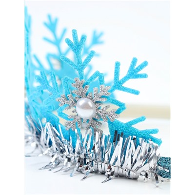 Корона новогодняя «Снежинка», голубая