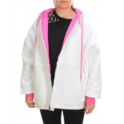 2561 WHITE/PINK Худи женское (50 гр. синтепон)