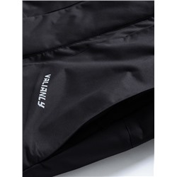 Парка зимняя подростковая для мальчика с капюшоном и мехом черного цвета 9535Ch