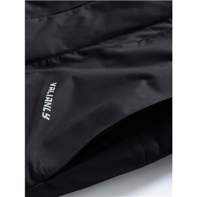 Парка зимняя подростковая для мальчика с капюшоном и мехом черного цвета 9535Ch