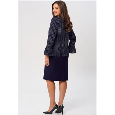 Блуза Lenata 11031 синий в белый горох