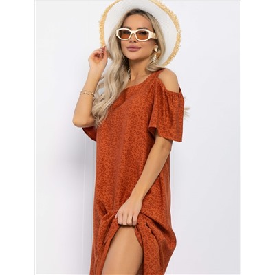 Платье Летний сад (оранжевое) П13311-1М